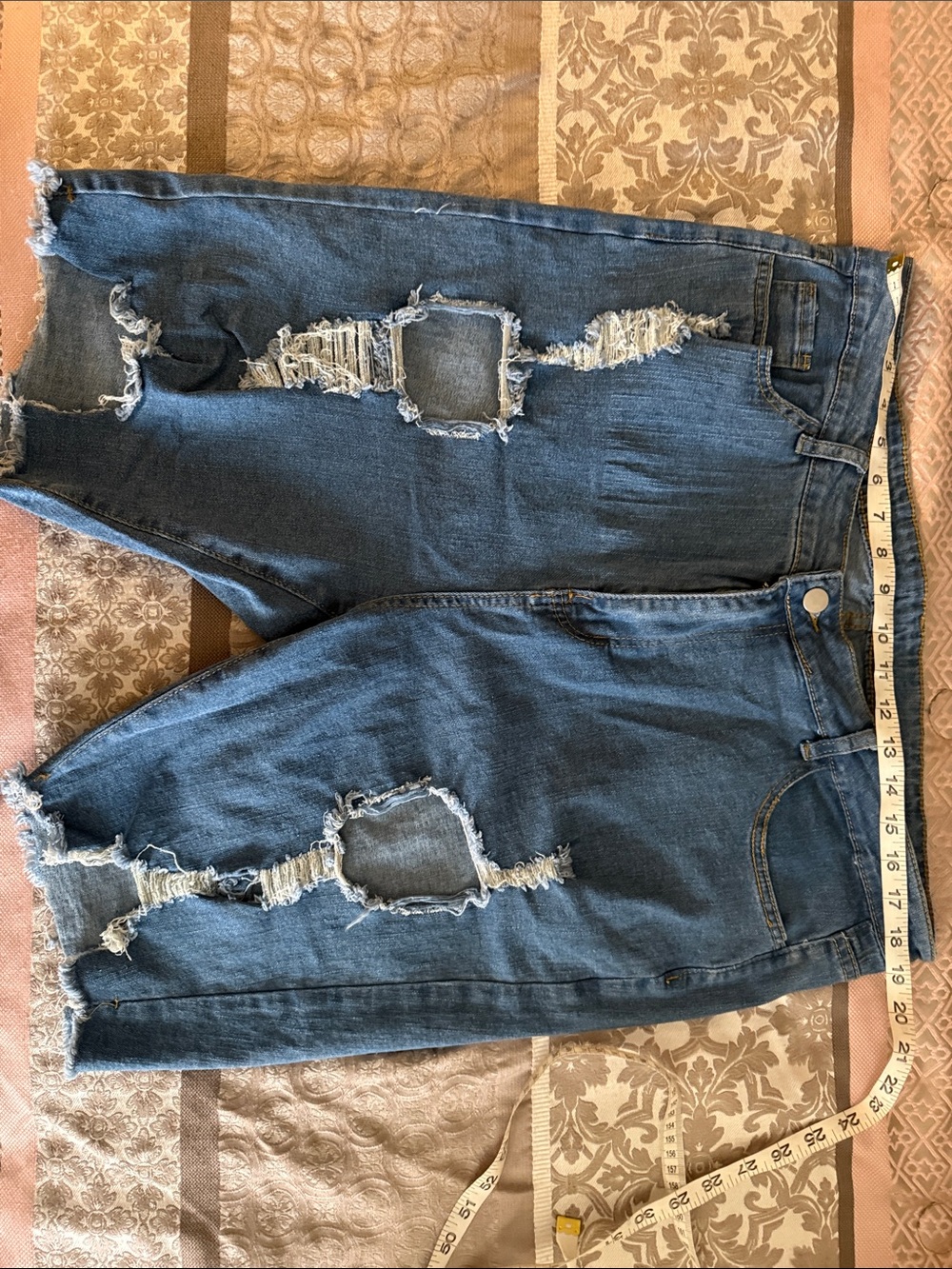 Distressed Blue Men's Ripped Shorts